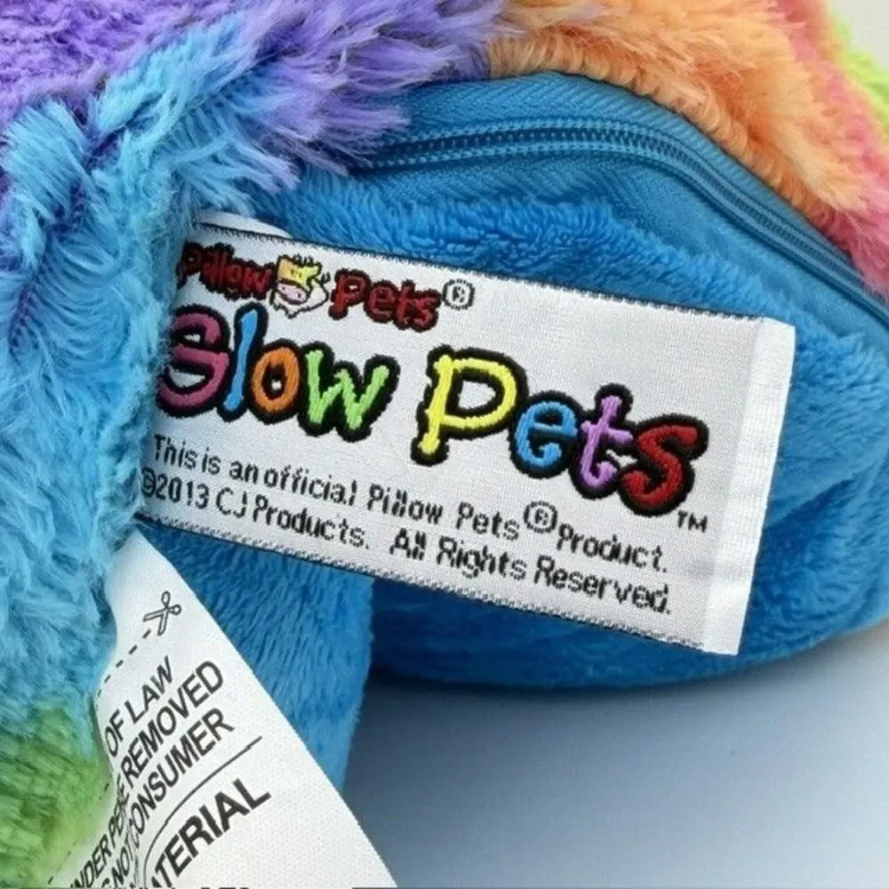 Pillow Pets Glow Pet Light Up Rainbow Tie Dye Bear 2013 Nite Lite Tested Working